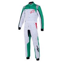Alpinestars KMX-9 V3 Graphic 6 KIDS Kart Overall White-Gre