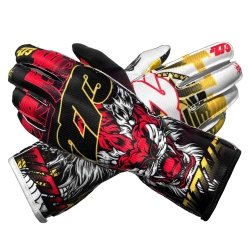 Minus 273 SHAOLIN Negro-Blanco-Rojo-Amarillo-Guantes asimétricos