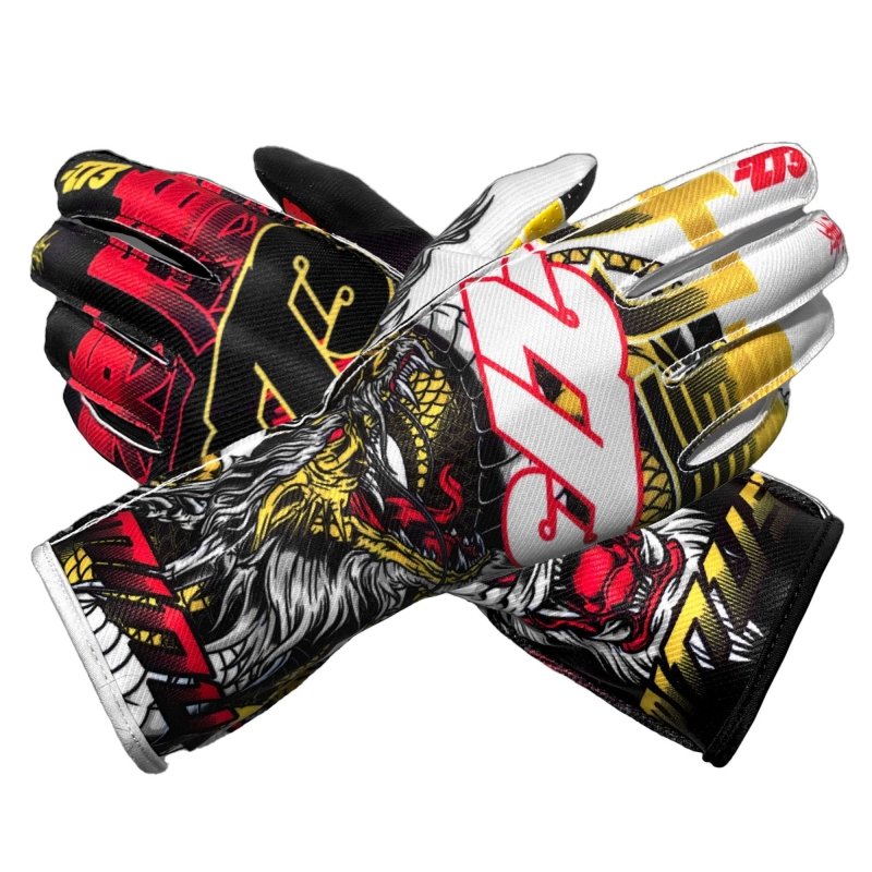 Minus 273 SHAOLIN Negro-Blanco-Rojo-Amarillo-Guantes asimétricos