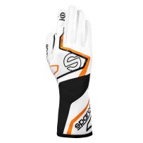 Sparco K-Tide + Kart Handsker White-Orange-Sort