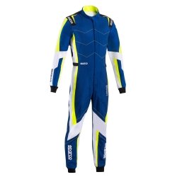 Mono Sparco Curb Advanced Kart Azul-Amarillo Fluo-Blanco