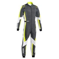 Sparco Kerb Advanced Kart overall Grey-Fluo Yellow-White