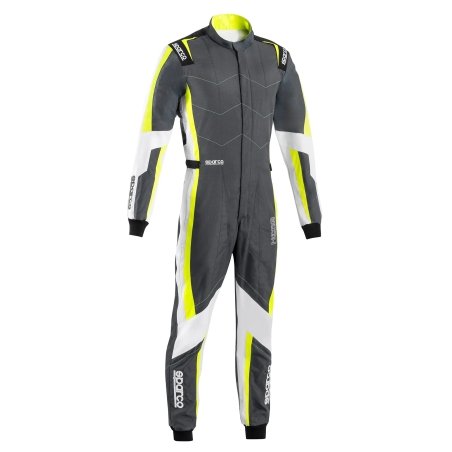 Sparco Kerb Advanced Kart overall Grey-Fluo Yellow-White