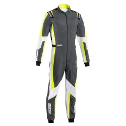 Mono de karts Sparco Curb Advanced Niño Gris-Amarillo Fluo-Blanco