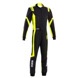 Mono de Kart Sparco Thunder Advanced Niño Negro-Amarillo Fluo