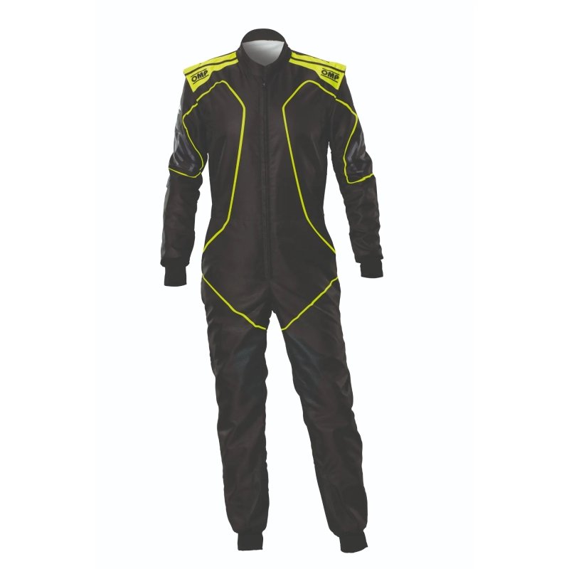 OMP KS-3X ART KIDS Kart Overall Musta-Fluo Yellow