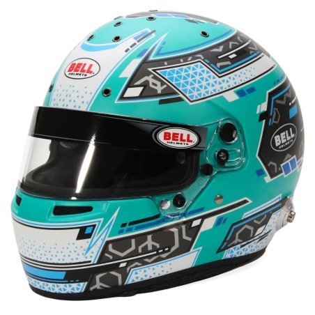 Bell RS7 PRO Stamina autosport helm Antraciet-Aquamarine