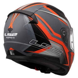 LS2 Rapid II Flitz - Matte Orange - Gray