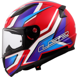 LS2 Rapid II Flitz - Glanz weiß blau - rot