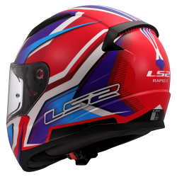 LS2 Rapid II Flitz - Branco brilhante azul - vermelho