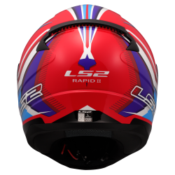 LS2 Rapid II Flitz - Bianco lucido blu - rosso