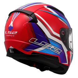 LS2 Rapid II Flitz - Branco brilhante azul - vermelho