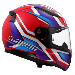 LS2 Rapid II Flitz - Glanz weiß blau - rot