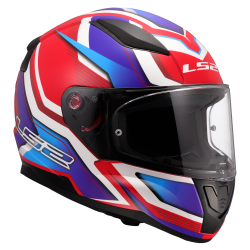 LS2 Rapid II Flitz - Branco brilhante azul - vermelho