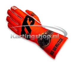 Guantes asimétricos Minus -273 Race Service color naranja fluorescente y dorado