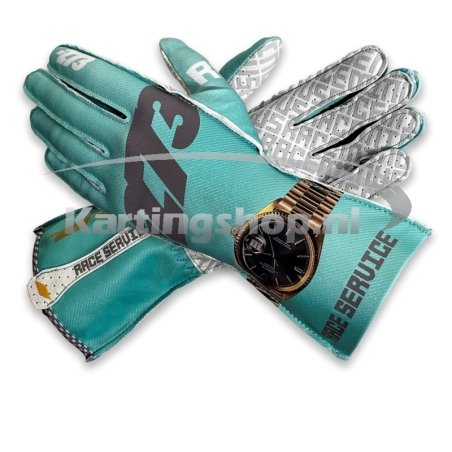 Minus -273 Race Service Aqua Green-Dourado Asymmetric Luva