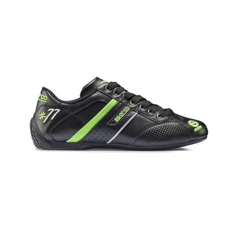 Sparco Time 77 Schuhe black green leather