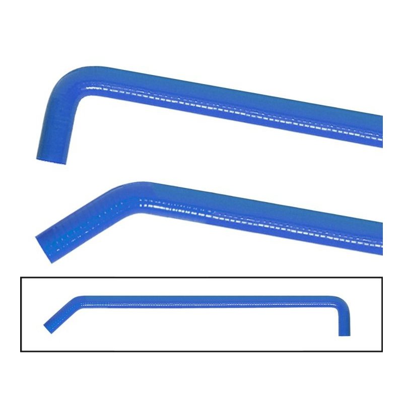 Blauw Silicone water hose 20 mm armed 100 cm met 90 °-degr