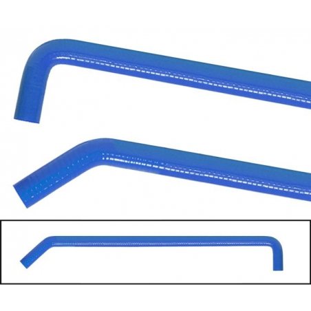 Blauw Silicone water hose 20 mm armed 100 cm met 90 °-degr