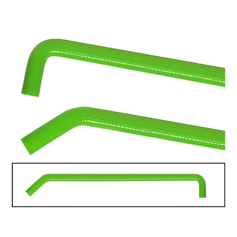 Green Silicone water hose 20 mm armed 100 cm com 90 °-degr
