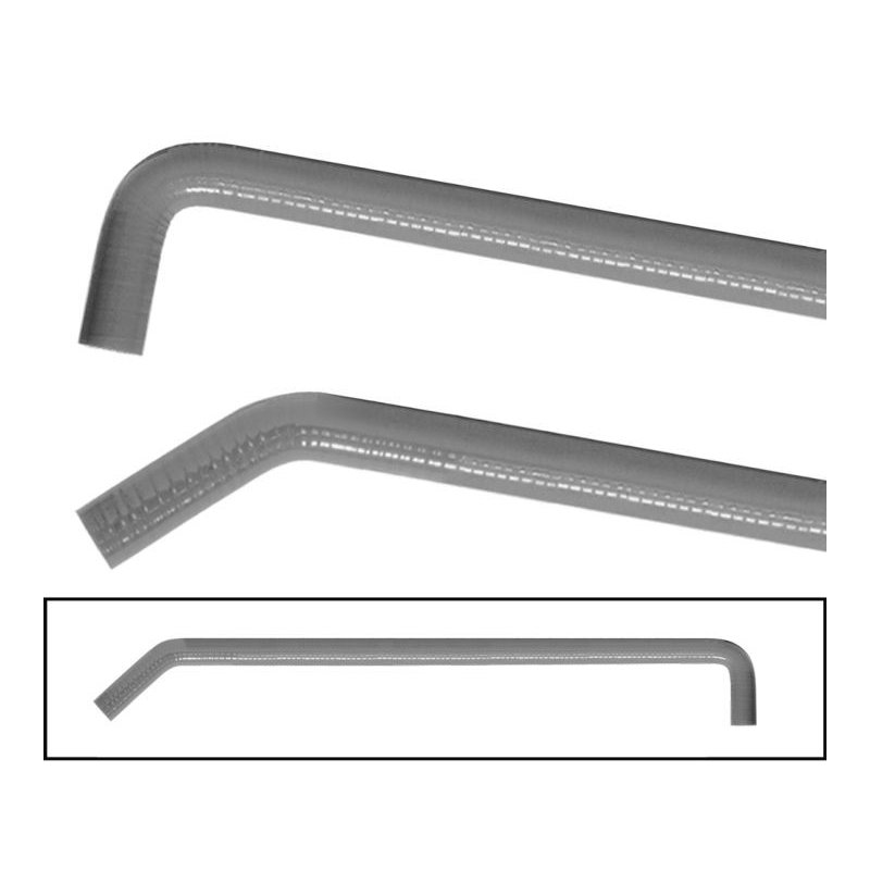 Grey Silicone water Schlauch 20 mm armed 100 cm mit 90 °-degree turn