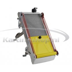 Radiator KG racing kit cpl med gule rullegardin bak. 440 x 195 x 40 mm
