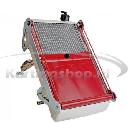 Radiator KG racing kit cpl with red roller blind. 440 x 255