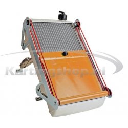 Radiator KG racing kit cpl med oransje rullegardin bak. 440 x 255 x 40 mm