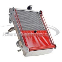 Radiator KG racing kit cpl med röda rullgardin. 440 x 300 x 40 mm