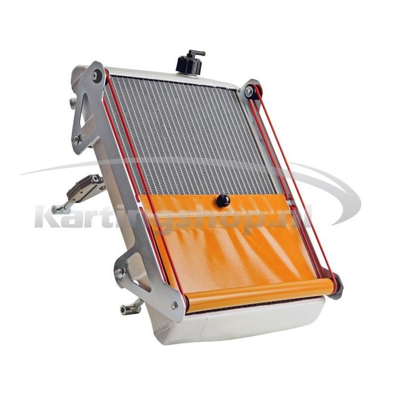 Radiator KG racing kit cpl med orange rullgardin. 440 x 300 x 40 mm
