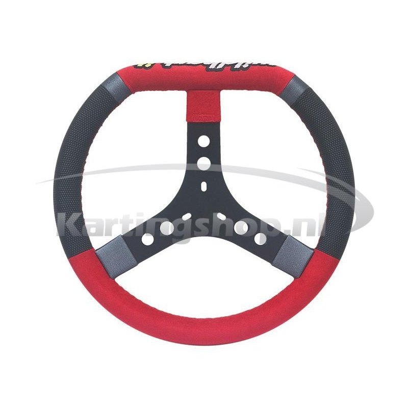 Wild kart steering wheel black/red/silver Alcantara Ø320mm