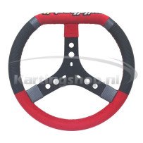 Wildkart stuur wiel Zwart/Rood/Zilver Alcantara Ø345mm