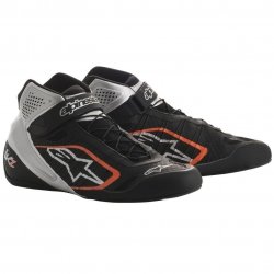 Alpinestars Tech 1-KZ kartschoenen Preto-e-Prata-Laranja Fluo