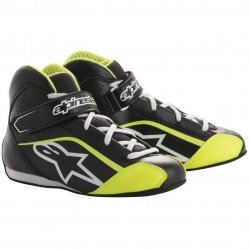 Alpinestars Tech 1-KS Barnas kartschoenen Svart-Hvitt-Fluo Gul