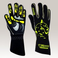 La Velocidad De Melbourne G-2 Guantes Negro-Amarillo Neón