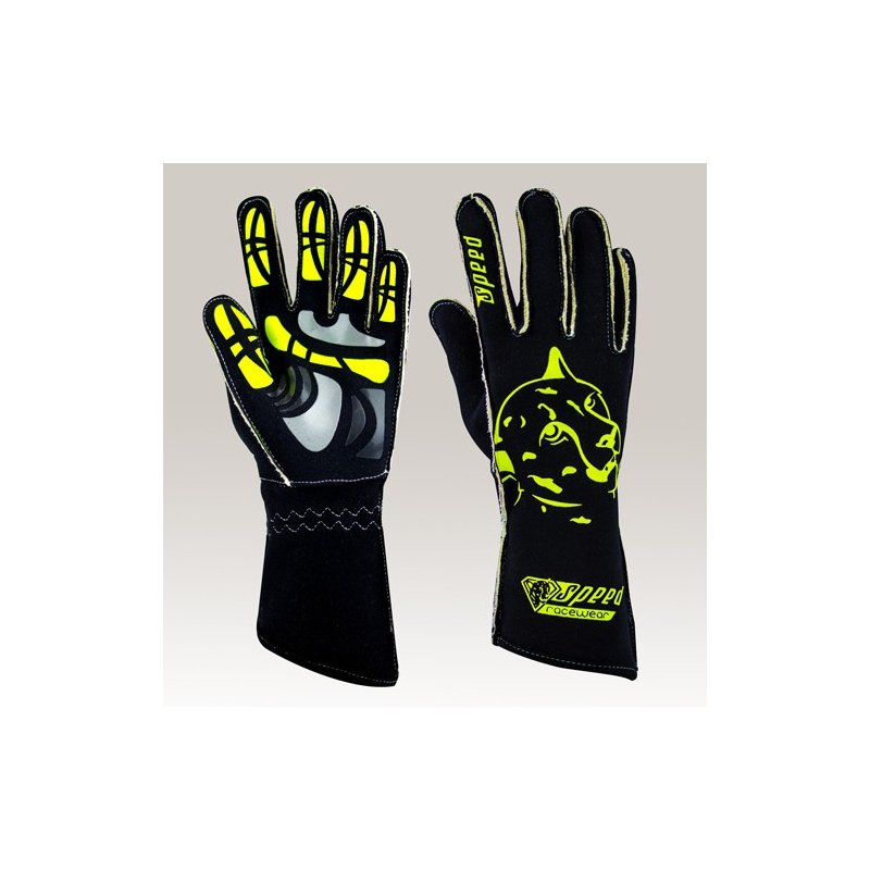 Geschwindigkeit Melbourne G-2 Handschuhe-Schwarz-Neon Gelb