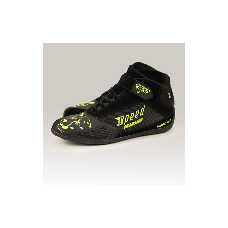 Geschwindigkeit Torino KS-3 Kart Schuhe Schwarz-Neon Gelb