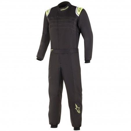 Alpinestars KMX-9 V2 Kids Kart Overall Black-Fluo Yellow